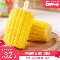 Fruit corn cob Ready-to-eat raw fresh sweet and tender Northeast bract rice vacuum bag 100g*10 sections cook-free organic