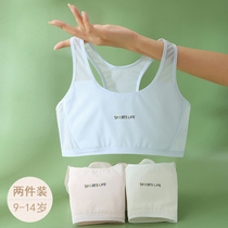 Adolescent sports underwear girls developmental middle school students small vest anti-bump point text teenage bra thin