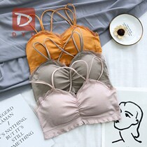 Underwear womens Korean version bandeau bra comfortable without steel rim beauty back gathered anti-light camisole base