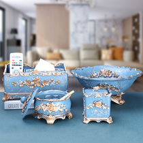 Modern light luxury tissue box European high-end luxury paper box American coffee table storage ornaments living room decorations