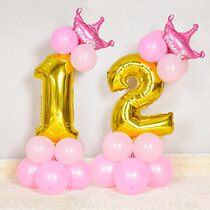 Golden number 0123456789 column childrens birthday party decoration Baby hundred days birthday balloon ornament