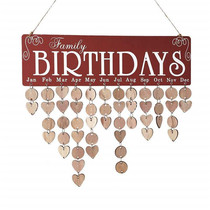 Wooden Round Plate Wall Hang Calendar Sign Birthday Date