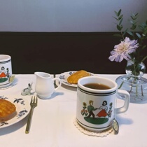 Endless Stars Korea Small Crowns Mark Cup Dancing Ceramic Cup Milk Breakfast Cup Vintage