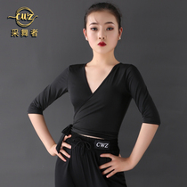 Dancer Latin Dance Woman New Dance Costume in Sleeve Strap Sexy Training Costume