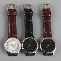 Fashion couple men and women watch belt watch quartz movement leather strap stainless steel case classic watch