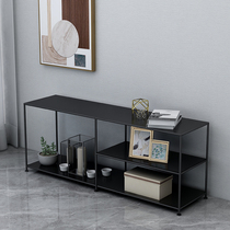 Nordic Modern Minimalist Iron Art TV Cabinet Small Family Living Room Light Extravagant Shelf Genguan Ultra Narrow Minimalist Floor Cabinet