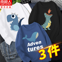 Boy Long Sleeve T Shirt Spring Autumn Pure Cotton CUHK Child Thin Autumn Clothes Boy Hit Undershirt Child Dinosaur Blouse Spring Clothing