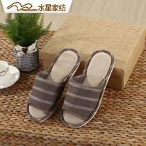 Mercury home textile linen slippers female indoor home non-slip summer simple flat floor cool mens simple also