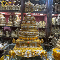 Manza disc high 80cm Man tea Luo Nepal pure copper for repair Tibet Eight auspicious Manda disc tray Gyrus Double Dragon