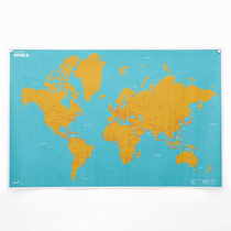 Palomar Crumpled World Travel Map Card Creative Footprint Mark Wall Sticker Wallpaper