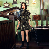 Black short cheongsam improved version of the girls daily dress bone erosion fashion elegant Chinese style 2021 new spring