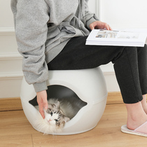 Stool cat nest Summer four seasons universal cat house Villa closed cat sleeping bag house net red deep sleep summer