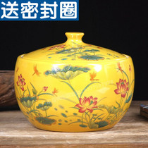 Jingdezhen ceramic storage tank ornaments with large sealed rice wine jar pig oil tank household kitchen tea tank