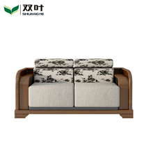 Double leaf furniture red oak solid wood sofa modern Chinese solid wood sofa living room furniture solid wood fabric sofa