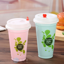 90 caliber disposable plastic cup milk tea cup 500 thin high drink cup 700ml packing cup 600ml customized
