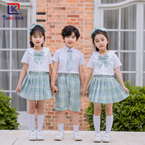 School Uniform Suit Elementary School Students Summer College Wind JK Banfu Kindergarten Garden Uniform for male and female childrens uniform Inlan graduation photo