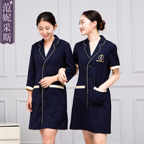 2021 spring and summer new Korean skin Management Center overalls fashion white coat beauty salon beautician woman