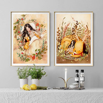 Forest Girl Cross Stitch Embroidered 2021 New Living Room Bedroom Minima Modern Small Simple Cute Cartoon
