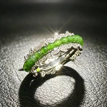 Natural grade a jade full green ring