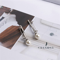 Pearl brooch Womens coat one-word pin cardigan corsage coat accessories buckle needle sweater shawl scarf buckle jewelry