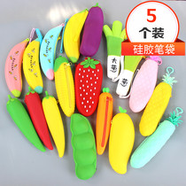 Creative children learning stationery small gifts Batch Primary School students gift kindergarten prizes silicone fruit vegetable pen bag