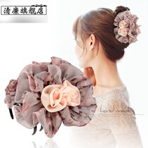 Hairclip back of the head grab clip Korean fashion flower large Korean fabric headgear hair card hair hair hair hair coil mother accessories