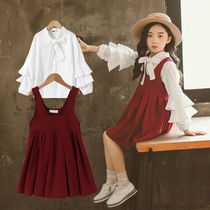 Girls autumn dress 2020 new super foreign air long sleeve big children Spring Autumn princess dress little girl skirt