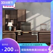 New Chinese Desk Chair Combination All Solid Wood Boss Table Presidents Table Modern Simple Peoples Bandae Package of furniture