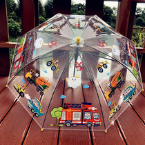 New Fire Vehicle Engineering Team Transparent Childrens Umbrella Kindergarten Creative Cutty Baby Boy Umbrella