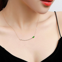 Kun Hao jewelry natural green emerald pendant lady necklace Cupids arrow 18K gold inlaid Diamond jade pendant