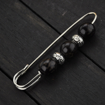 womens vintage wooden bead brooch needle sweater scarf coat accessories ethnic style mens and womens accessories handmade jewelry