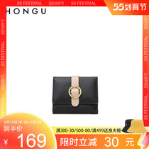 Lady Red Valley Lady Wallet Woman Fashion Bull Leather Short folding wallet Multi-clamping zero Money bag Money clip woman small 1210