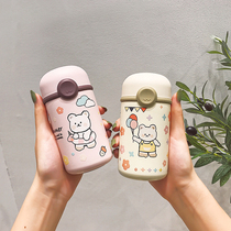 Thermos female fashion 2021 new water Cup Net red mini super cute cute cartoon bear personality rope Cup
