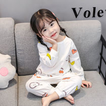 Childrens pajamas thin jumpsuit Summer Girl air-conditioning clothing cotton long sleeve girl sleeping bag summer home wear