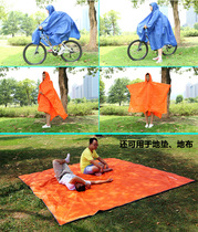 Outdoor mountaineering hiking three-in-one backpack raincoat Mens and womens cycling travel poncho can be used as a mat canopy