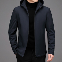 2021 New coat mens spring autumn jacket middle-aged loose thick top hooded business casual spring clothes