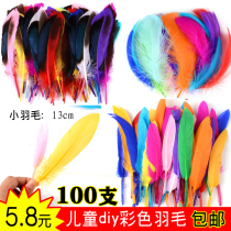 Color decoration kindergarten handmade color feathers diy accessories material turkey feathers feathers feathers