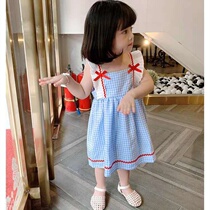 Childrens skirt summer doll skirt childrens plaid dress 2021 new vest dress girl baby princess dress