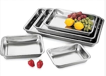 Thickened non-magnetic stainless steel 60*40CM baking tray tray steaming rice steaming dish barbecue plate Baking plate flat square plate