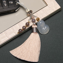 Cute crystal fringed chalcedony fox car accessories keychain pendant pendant peach blossom off single girl gift