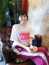 Bora BORAKOO South Korea East Gate summer strawberry color like white short sleeve t-shirt