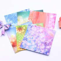 Flower folding paper patterned card color printing handmade card rainbow paper pupil stack paper