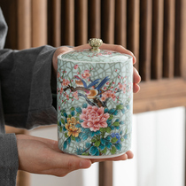 Chinese enamel tea cans empty cans tea cans ceramic storage tanks sealed cans small portable tea cans tea cans tea cans
