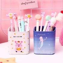Girl heart pink pen holder Nordic creative fashion cute pen barrel student pen holder female ins personality simple office desktop ornaments childrens stationery large capacity multi-function storage box