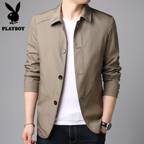  Playboy mens jacket spring and autumn 2021 new business casual dad jacket middle-aged spring mens thin