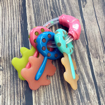 Export simulation key tooth rubber rattle colorful bite tooth toy string