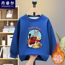 2022 new boys sweaters in the big childrens autumn and winter wear childrens tops autumn plus velvet thick sweater childrens clothing trend