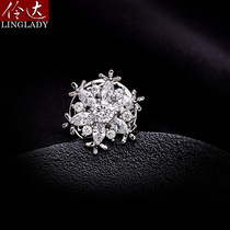 Lingda new small brooch collar pin snowflake prick needle small corsage cardigan pin flower full of Zhu