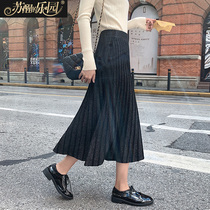 Black skirt womens autumn 2019 new winter Korean fashion temperament lady elegant retro style skirt