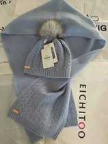 Mongolian cashmere scarf hat two-piece set 100%pure cashmere